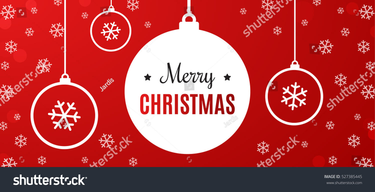 Merry Christmas Banner White Template Over Stock Vector For Merry Christmas Banner Template