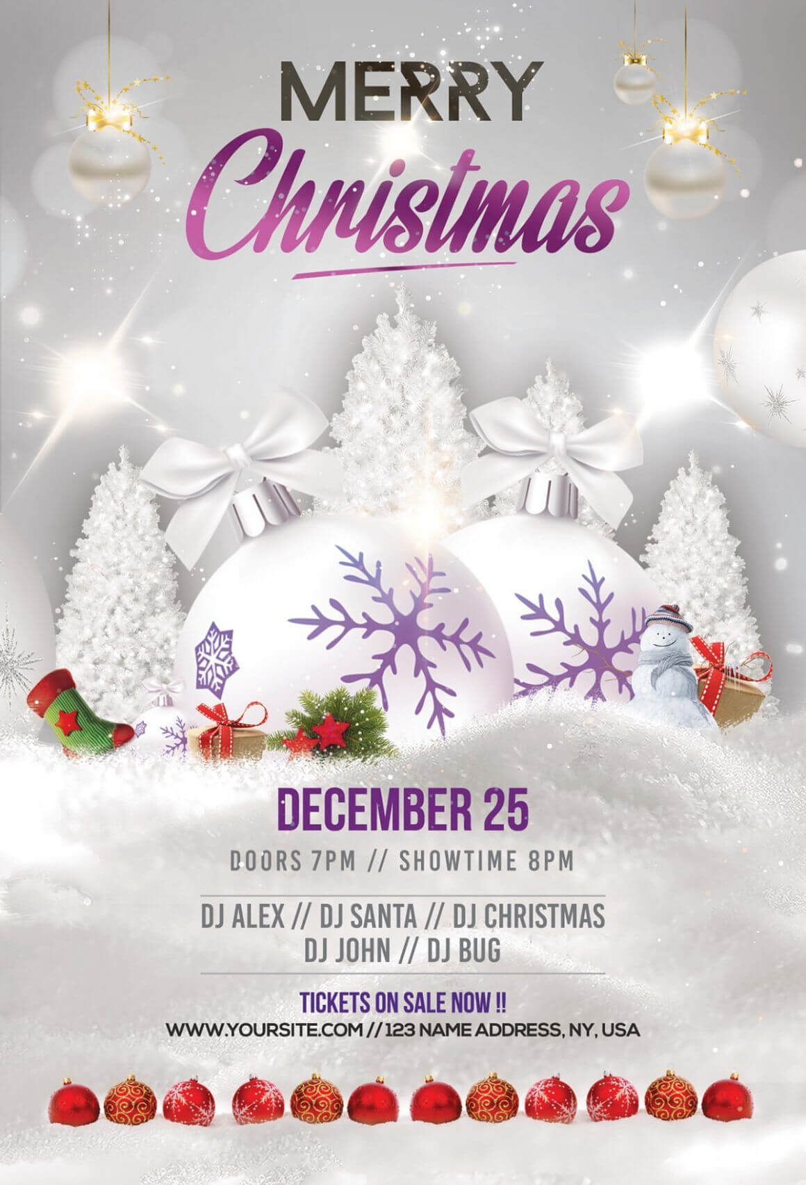 Merry Christmas & Holiday Free Psd Flyer Template | Free Psd Pertaining To Christmas Brochure Templates Free