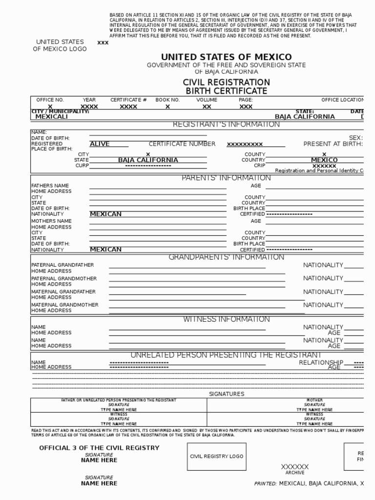 Mexican Birth Certificate Translation Template 12 Shocking With Mexican Marriage Certificate Translation Template