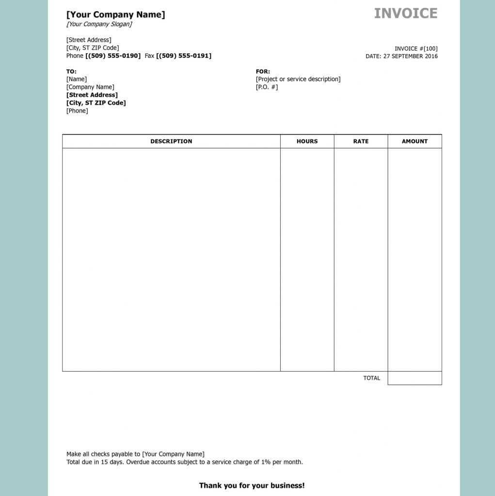 Microsoft Word Invoice Templates Office 2003 Template For In Microsoft Office Word Invoice Template