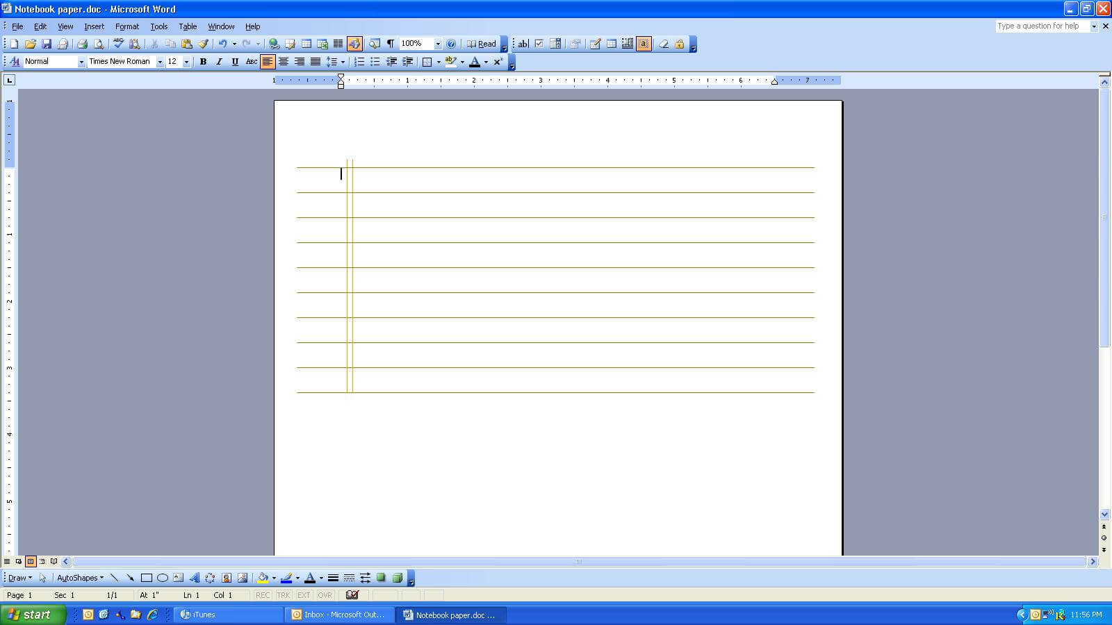 Microsoft Word Notebook Throughout Notebook Paper Template For Word