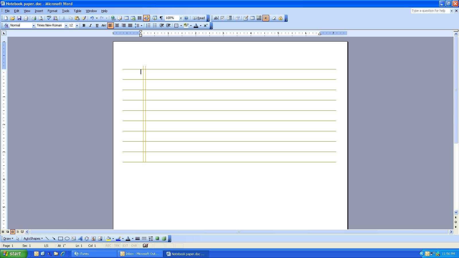 Microsoft Word Notebook Throughout Notebook Paper Template For Word