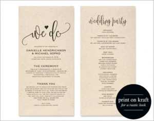 Microsoft Word Wedding Program Template – Wovensheet.co in Free ...