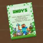 Minecraft Birthday Party Invitation Templates – Invitation Inside Minecraft Birthday Card Template