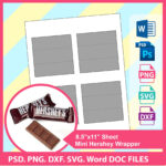 Mini Size Hershey Candy Bar Wrapper Template, Psd, Png And Svg, Dxf, Doc  Microsoft Word Formats, 8.5X11" Sheet, Printable 590 In Candy Bar Wrapper Template Microsoft Word