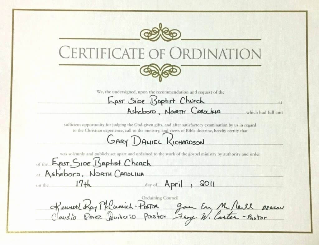 Minister License Certificate Template | Template Modern Design Inside Free Ordination Certificate Template