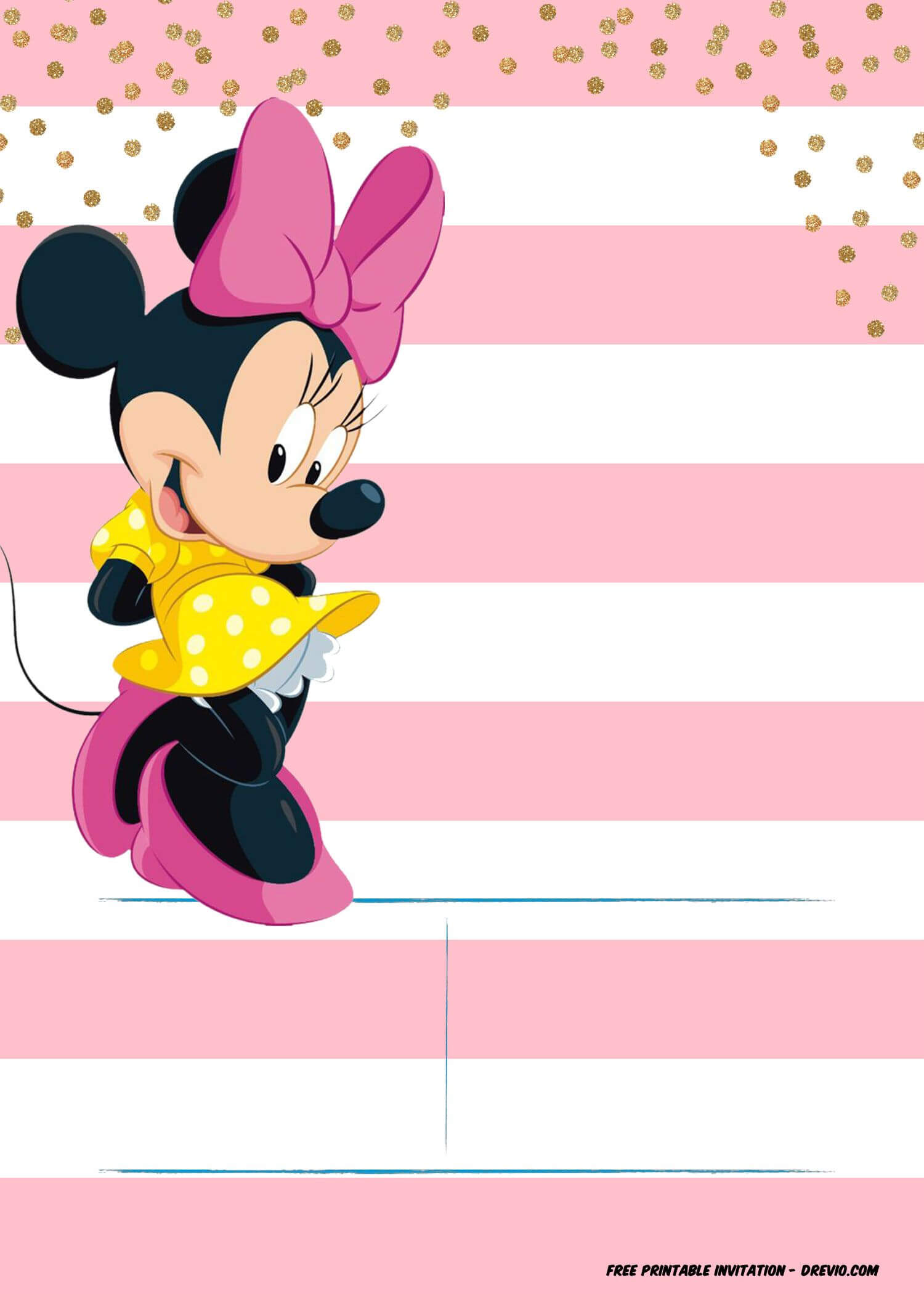 Minnie Mouse Invitation Template – Editable And Free With Minnie Mouse Card Templates