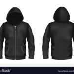 Mockup With Realistic Black Hoodie Vector Image In Blank Black Hoodie Template