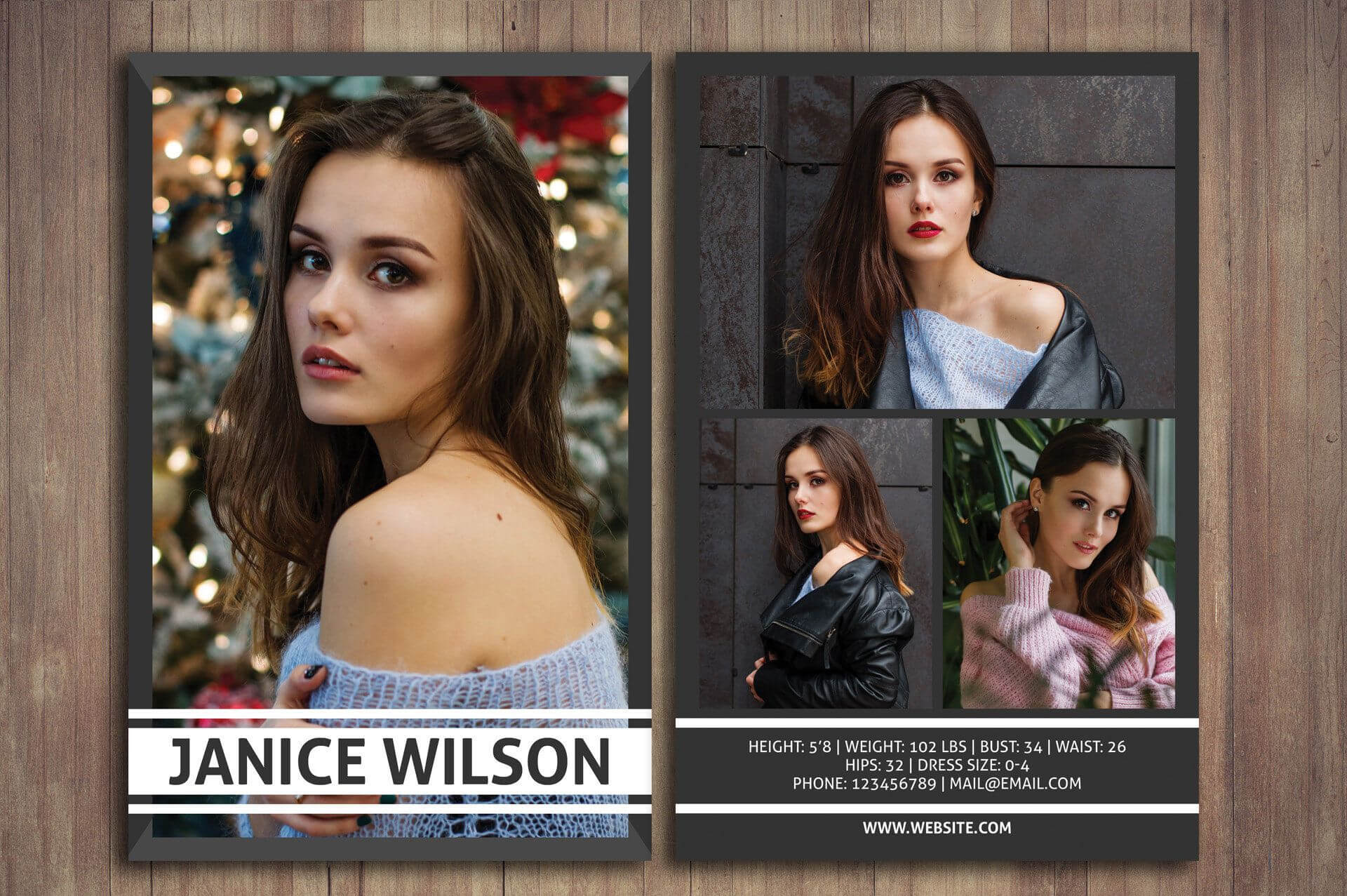 Modeling Comp Card, Comp Card Template, Photoshop Template For Comp Card Template Download