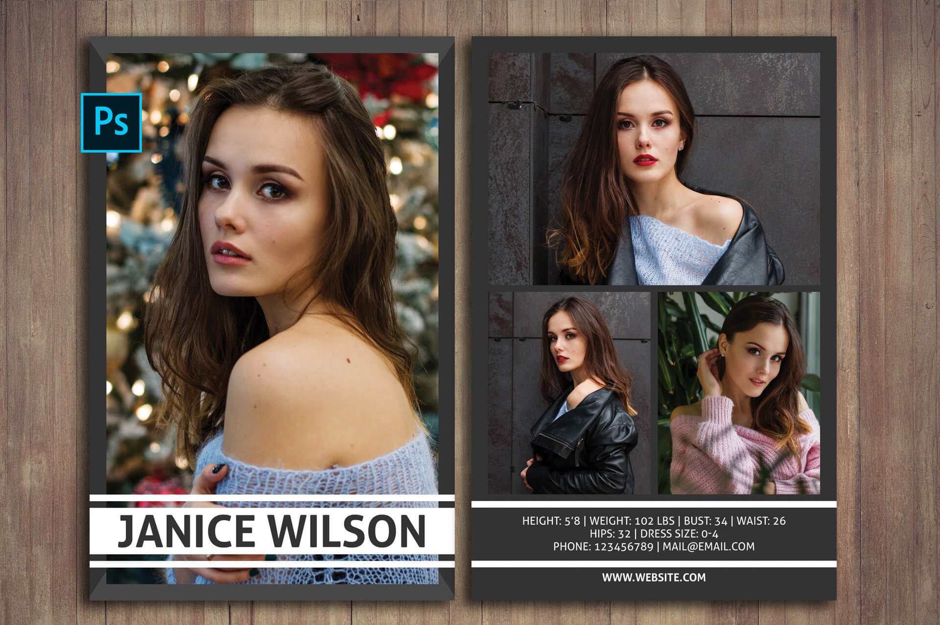 Modeling Comp Card, Comp Card Template, Photoshop Template, Instant  Download, Professional Model Comp Card, Fashion Model Comp Card Intended For Comp Card Template Psd