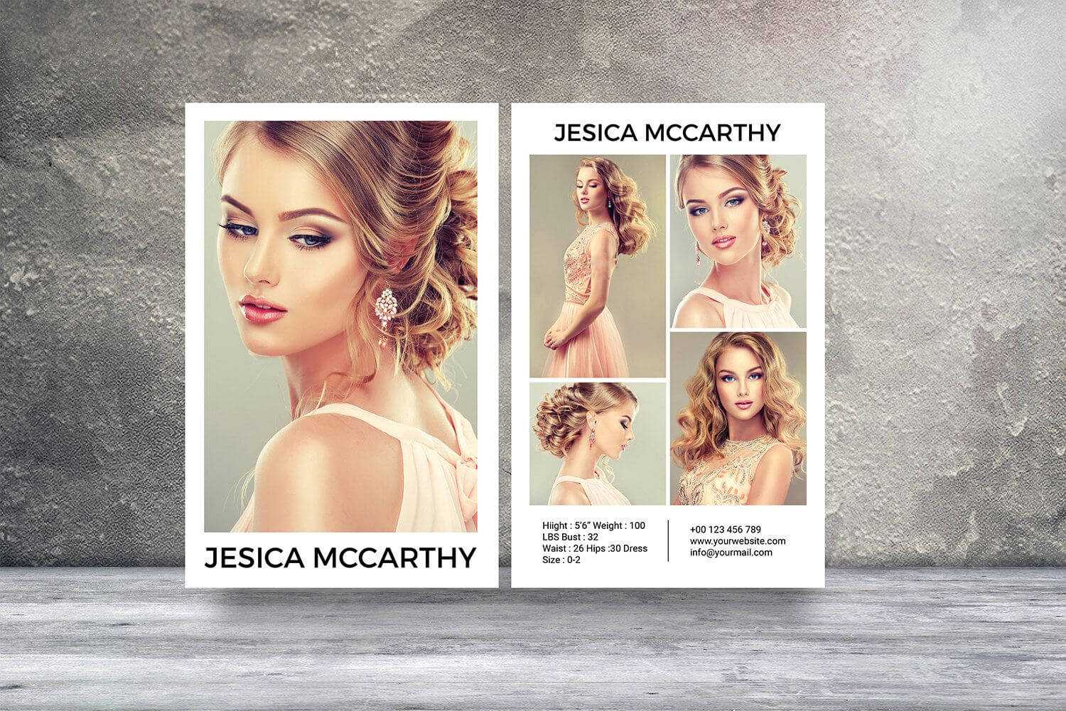 Modeling Comp Card | Fashion Model Comp Card Template For Free Model Comp Card Template Psd