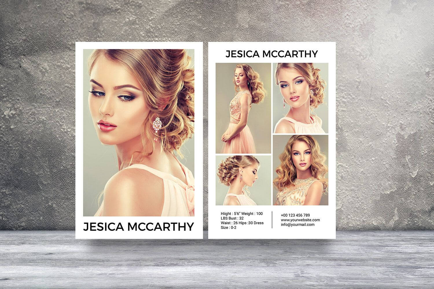 Modeling Comp Card | Fashion Model Comp Card Template In Free Zed Card Template