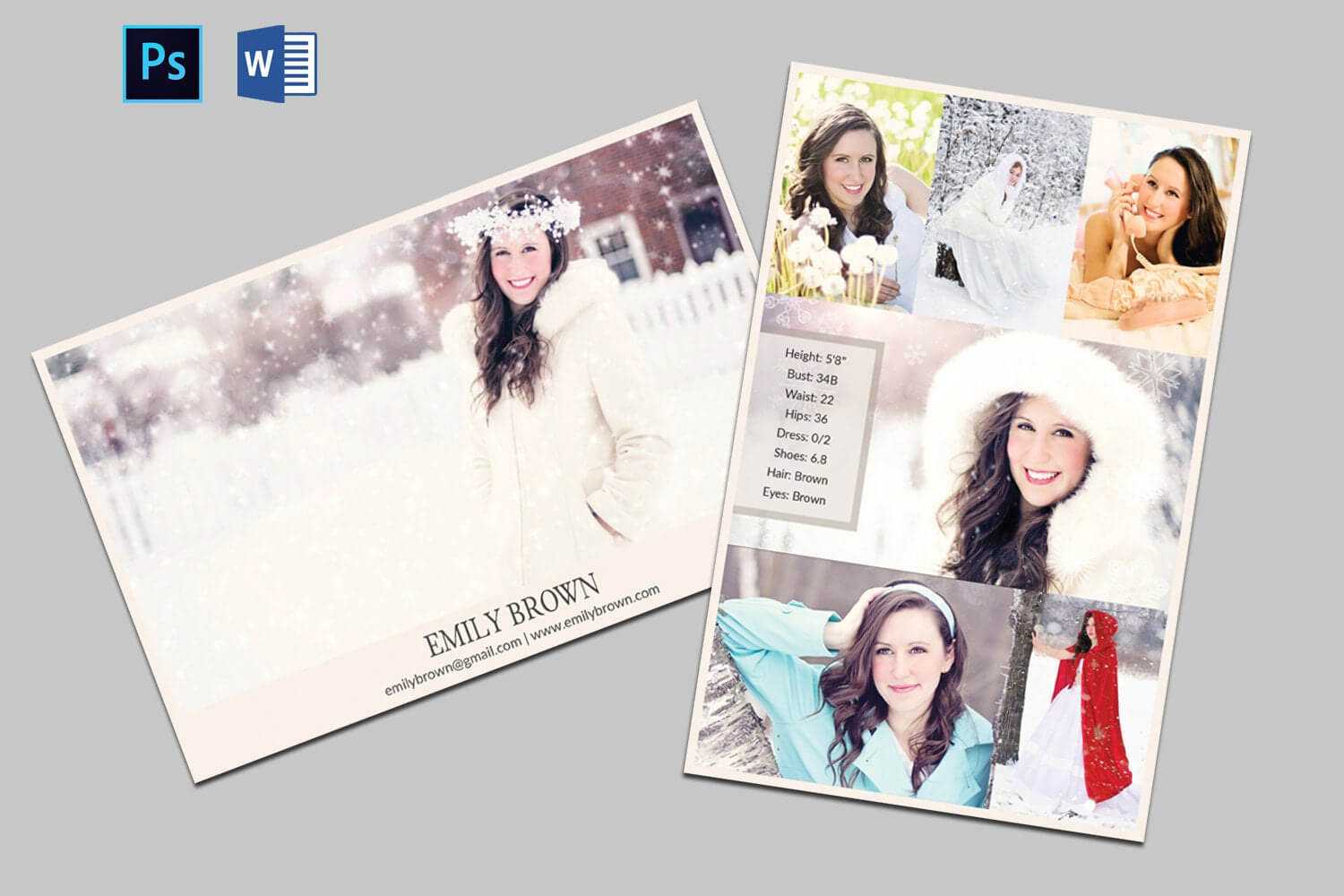 Modeling Comp Card | Model Agency Zed Card | Modeling Card | Comp Card  Template | Model Comp Card | Comp Cards For Model | Instant Download Regarding Zed Card Template