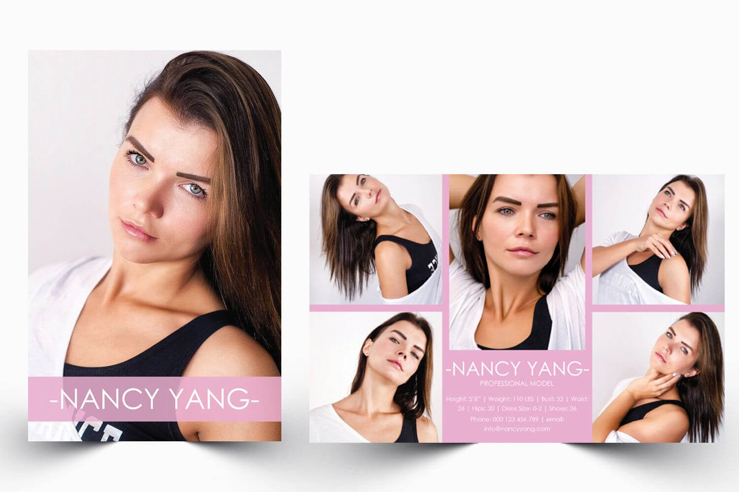 Modeling Comp Card | Model Agency Zed Card | Photoshop & Ms Within Zed Card Template