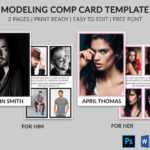 Modeling Comp Card | Model Agency Zed Card | Photoshop & Ms Within Zed Card Template