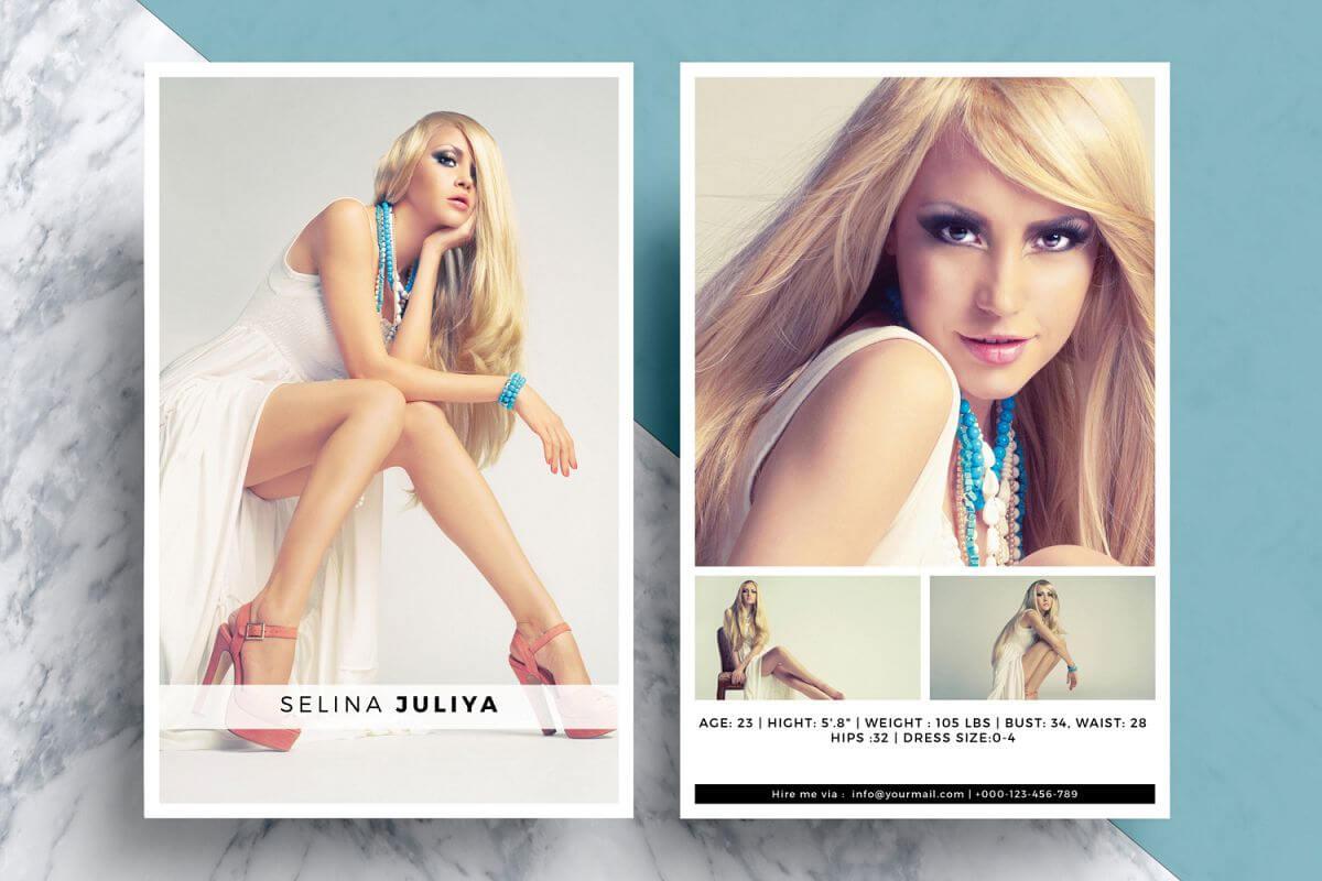 Modeling Comp Card Template Inside Model Comp Card Template Free