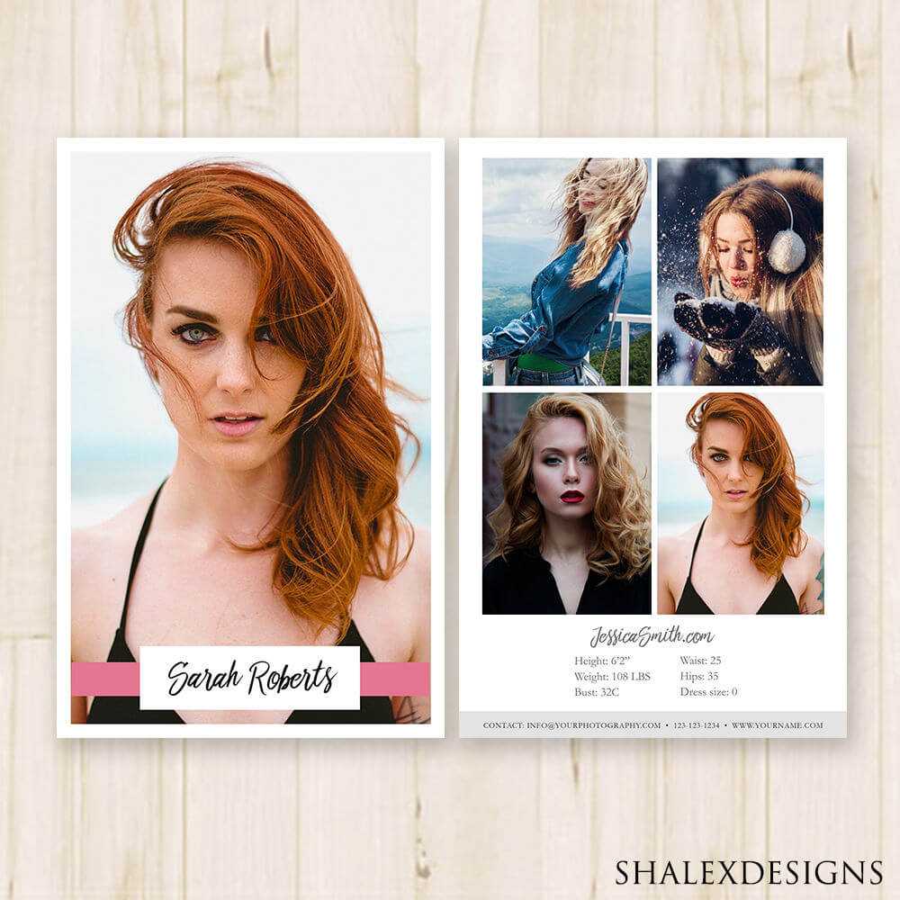 Modeling Comp Card Template Model Comp Card Fashion | Etsy With Regard To Comp Card Template Download