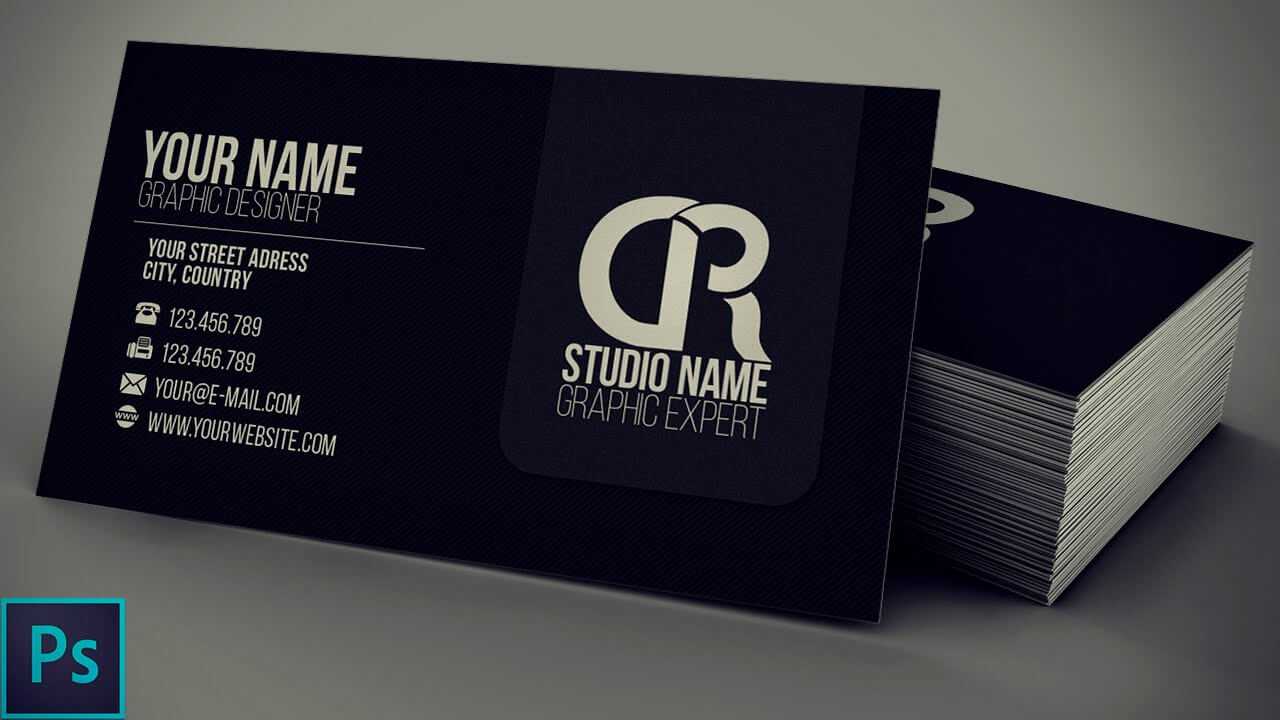 Modern Black Business Card + Psd — Photoshop Tutorial Pertaining To Visiting Card Templates For Photoshop