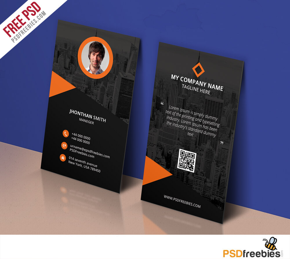 Modern Corporate Business Card Template Free Psd Inside Name Card Photoshop Template