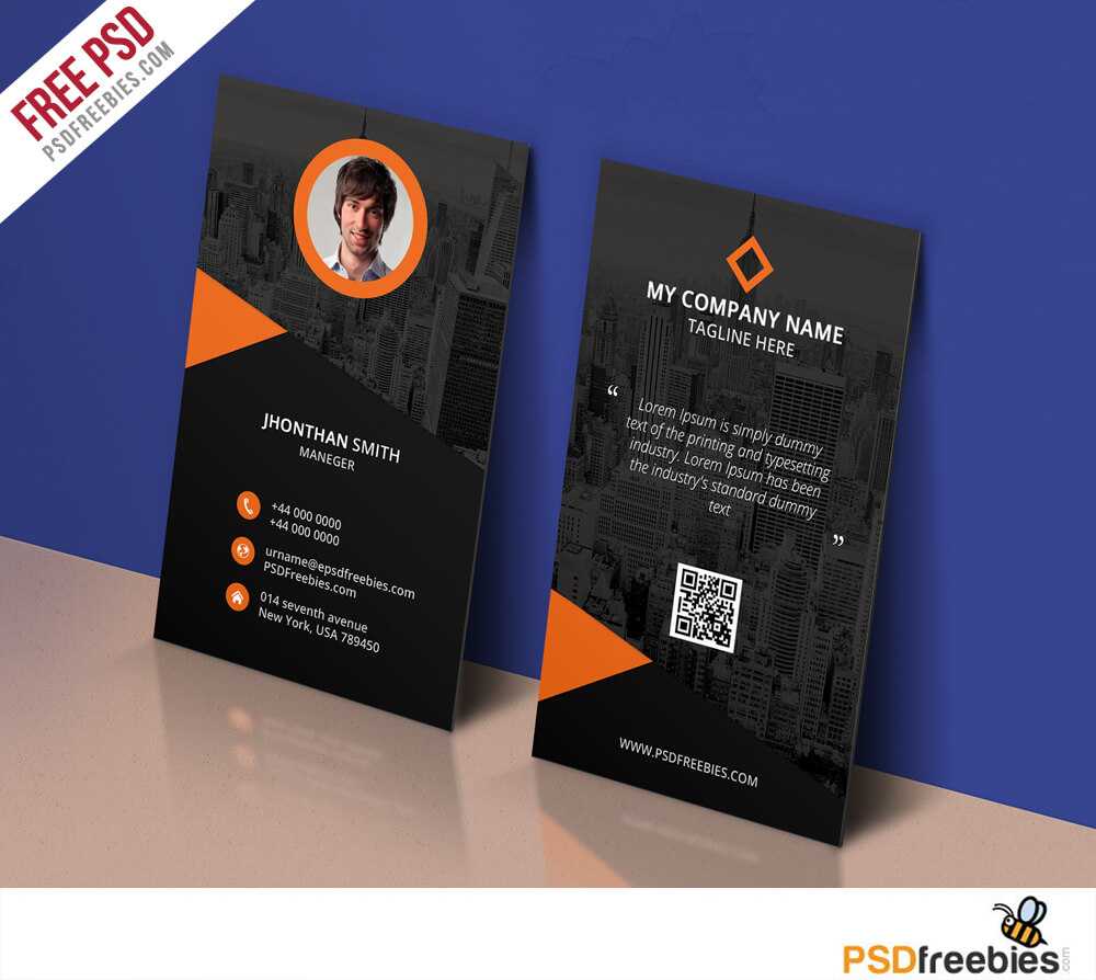 Modern Corporate Business Card Template Free Psd Inside Name Card Photoshop Template