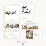 Modern Hand Lettering Referral Card Set - Strawberry Kit inside Photography Referral Card Templates