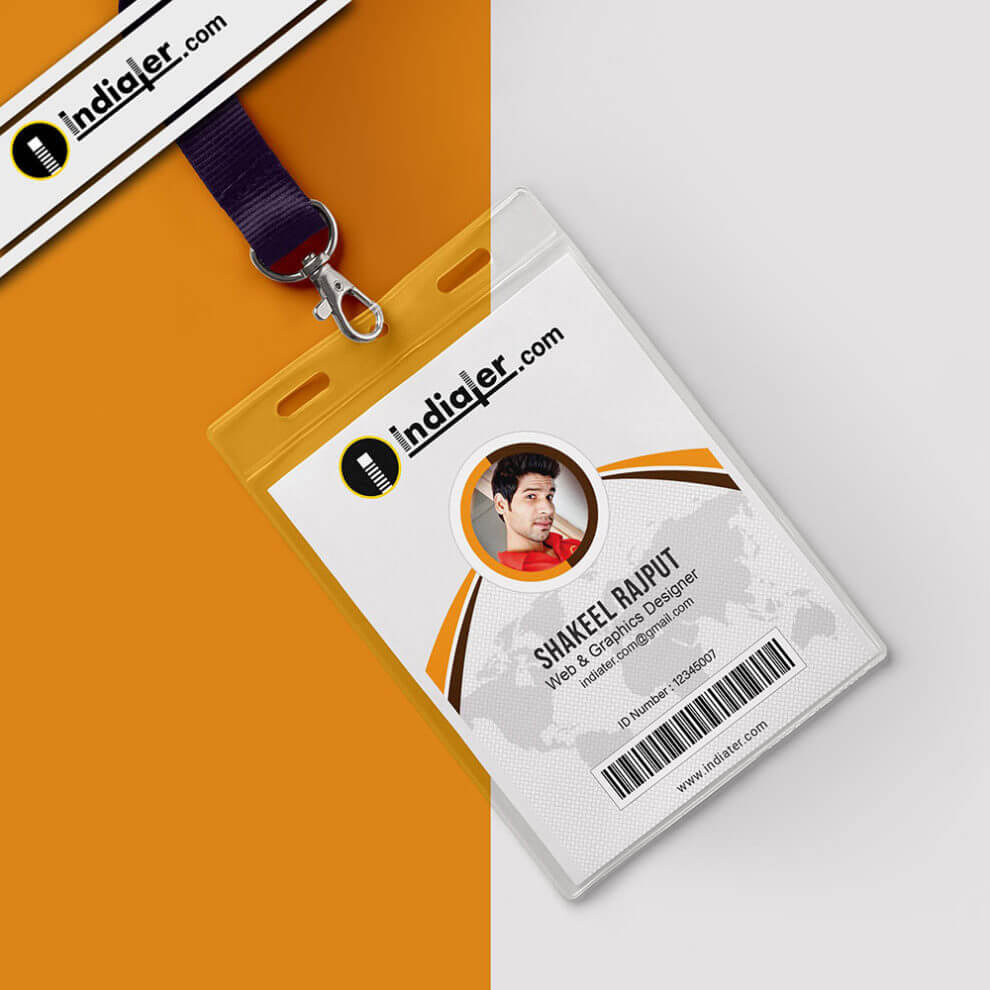 Modern Office Identity Card Free Psd Template – Indiater With College Id Card Template Psd