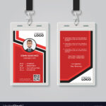 Modern Red Id Card Template With Template For Id Card Free Download