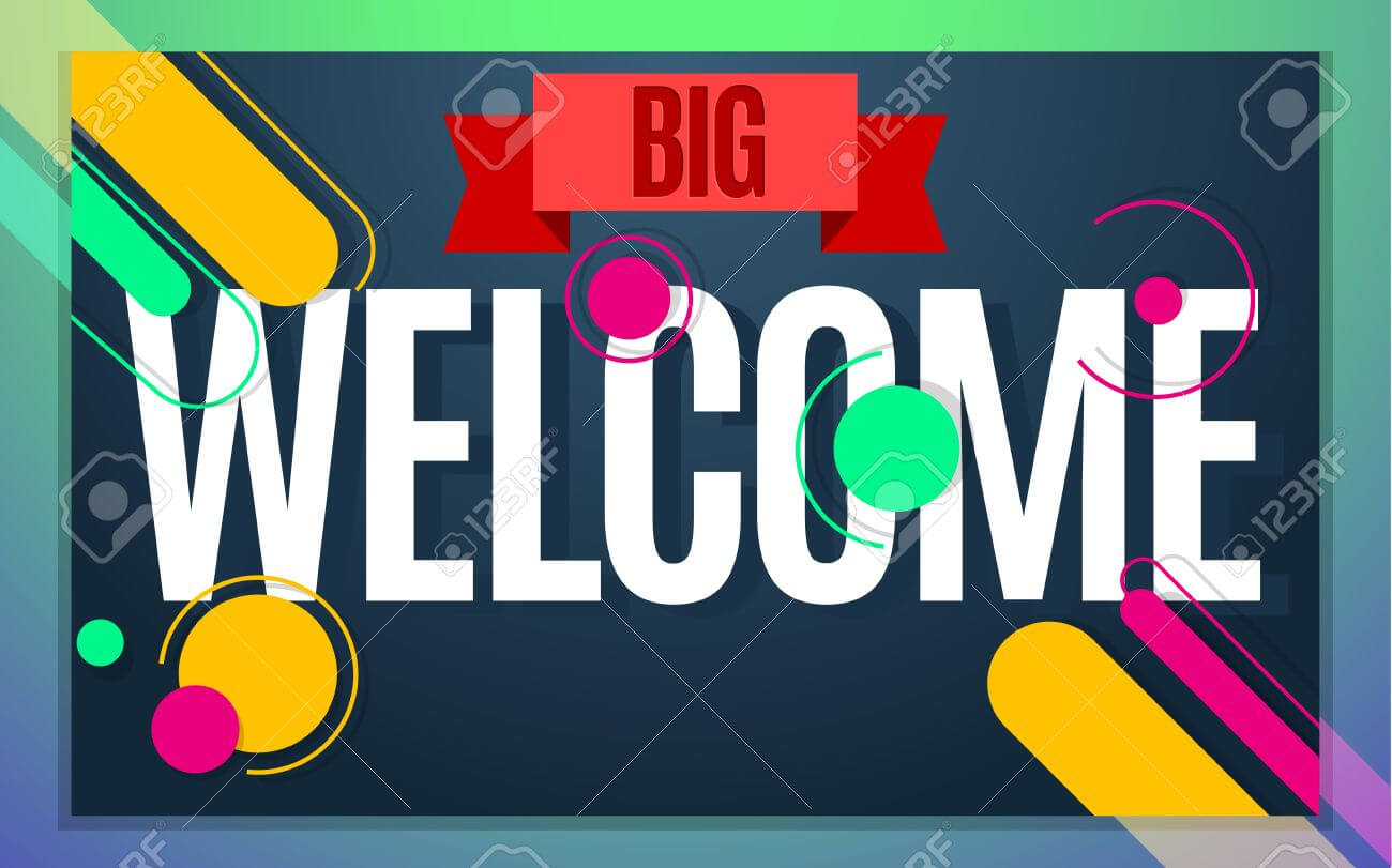 Modern Style Welcome Banner Color Design. Vector Illustration.. With Regard To Welcome Banner Template