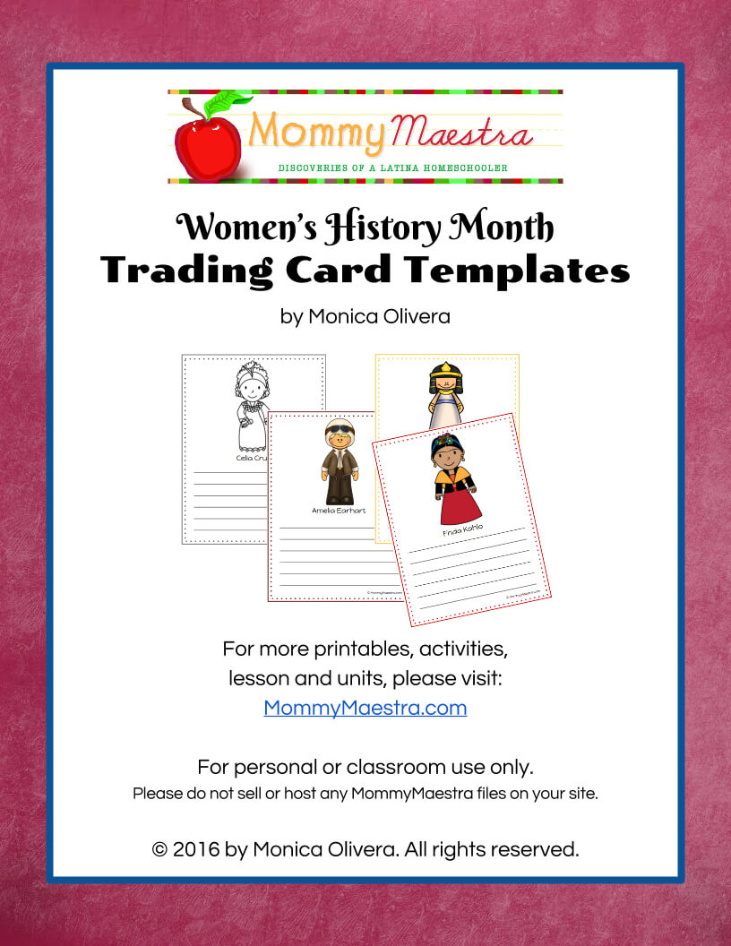 Mommy Maestra: Free Download: Women In World History Trading With Free Trading Card Template Download