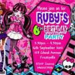 Monster High Birthday Cards Uk Unique Free Printable Monster Pertaining To Monster High Birthday Card Template