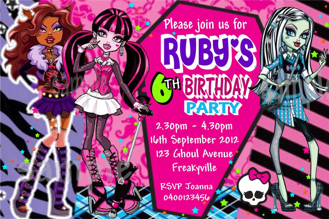 Monster High Birthday Cards Uk Unique Free Printable Monster Pertaining To Monster High Birthday Card Template