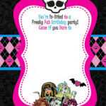 Monster High Party Invitations Template • Invitation Throughout Monster High Birthday Card Template