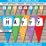 Monster Party Banner Template Intended For Free Happy Birthday Banner Templates Download