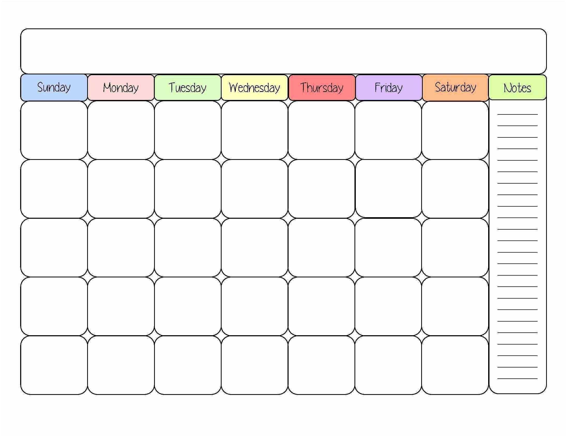 Month At A Glance Blank Calendar With Notes Download For In Month At A Glance Blank Calendar Template