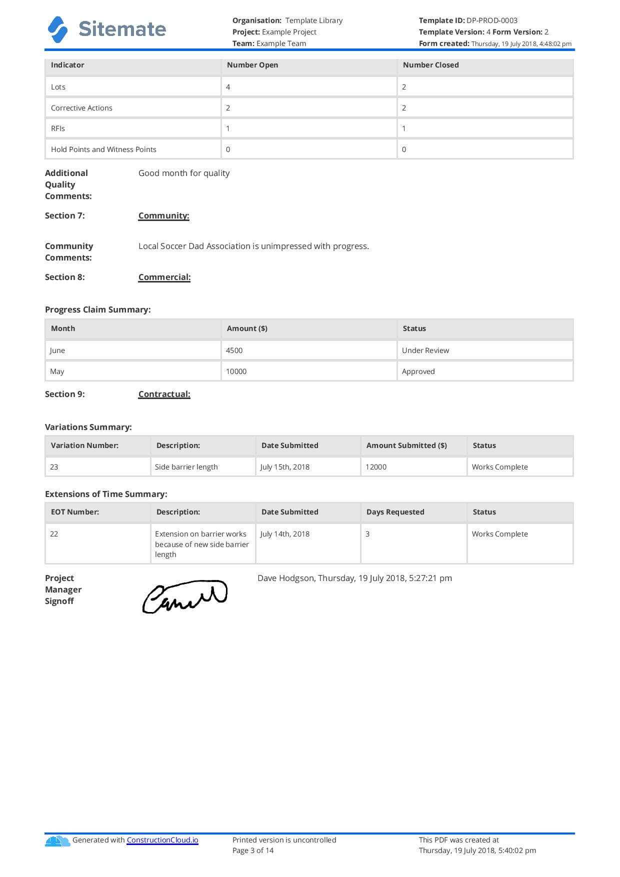 Monthly Construction Progress Report Template: Use This Intended For Monthly Progress Report Template