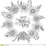 Mother's Day Card Stock Vector. Illustration Of Monochrome For Mothers Day Card Templates