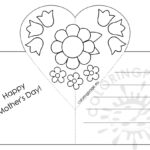 Mothers Day Card With Heart Pop Up Template – Coloring Page With Regard To Mothers Day Card Templates