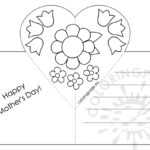 Mothers Day Card With Heart Pop Up Template – Coloring Page With Regard To Mothers Day Card Templates