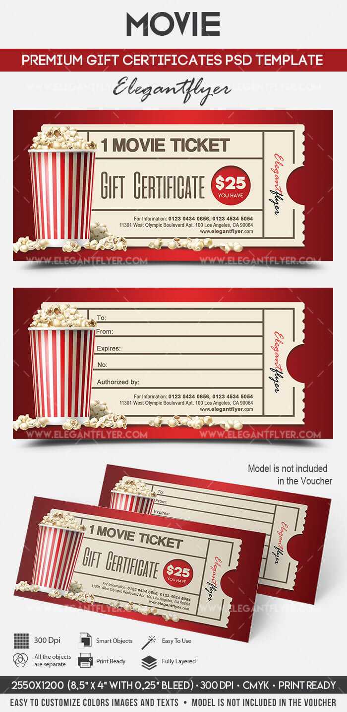 Movie Gift Certificate Psd Printable with regard to Movie Gift Certificate Template