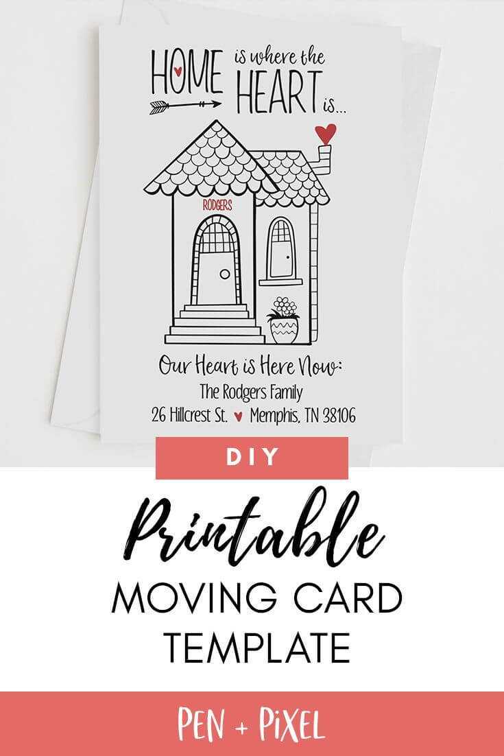 Moving Announcement, New Home, Moving, Change Of Address Inside Moving Home Cards Template