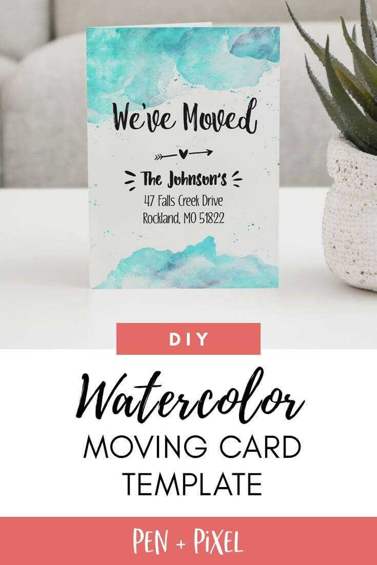 Moving Announcement, New Home, Moving, Change Of Address With Regard To Moving Home Cards Template