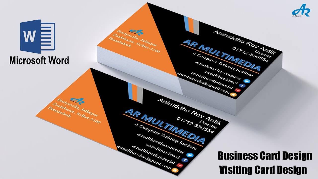 Ms Word Tutorial: How To Create Professional Business Card Design In Ms  Word|Biz Card Template 2013 With Microsoft Office Business Card Template
