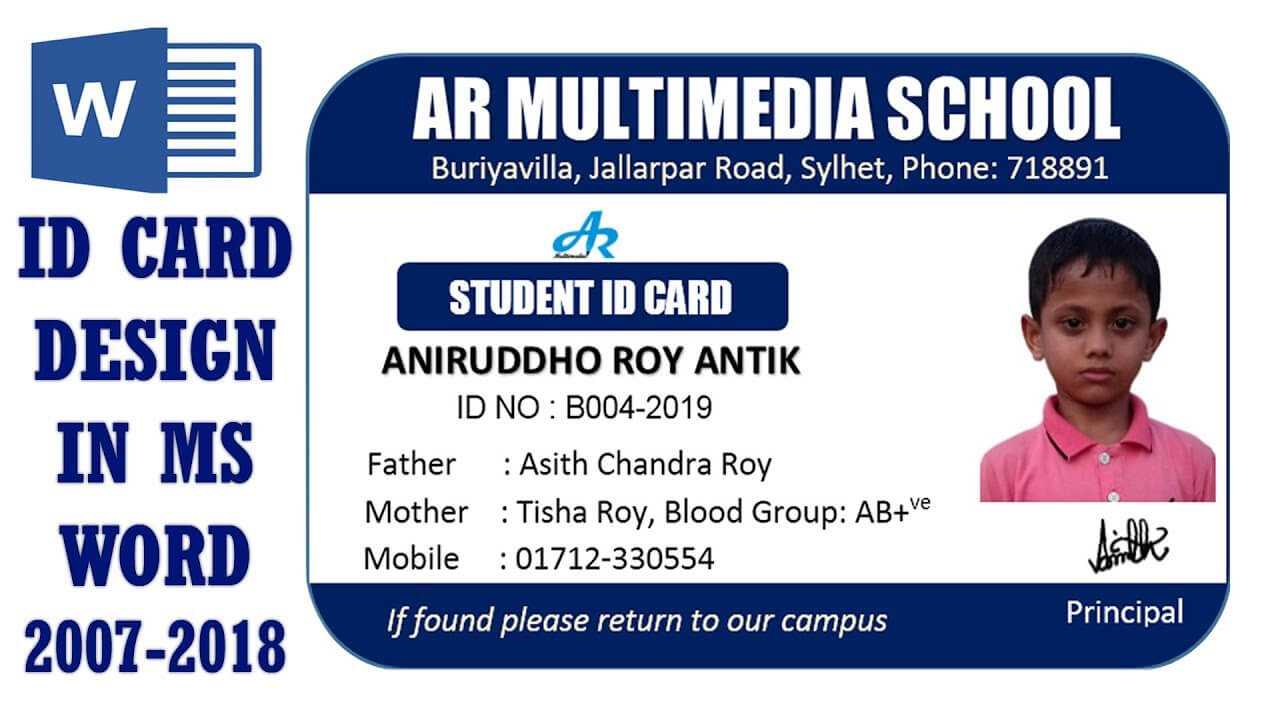 Ms Word Tutorial: How To Make Easy Student Id Card Design In Ms Word  2016|Two Part Id Card Design With Regard To Isic Card Template