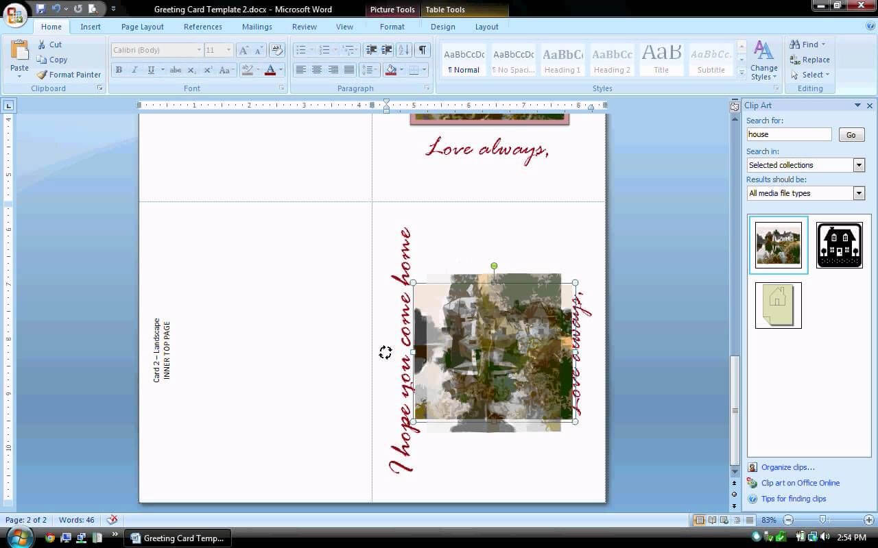 Ms Word Tutorial (Part 2) - Greeting Card Template Throughout Birthday Card Template Microsoft Word