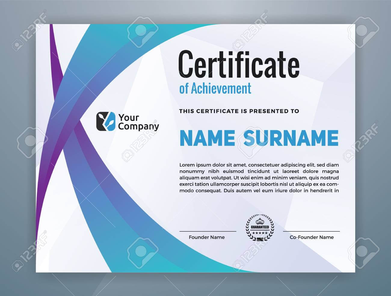 Multipurpose Modern Professional Certificate Template Design.. Regarding Star Performer Certificate Templates