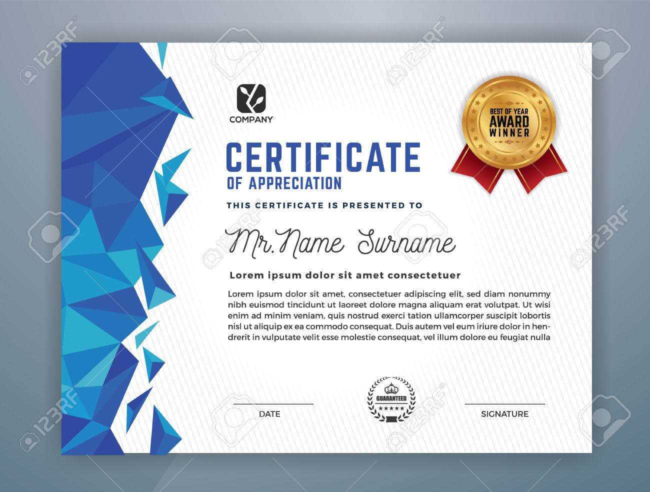 Multipurpose Modern Professional Certificate Template Design.. With Design A Certificate Template