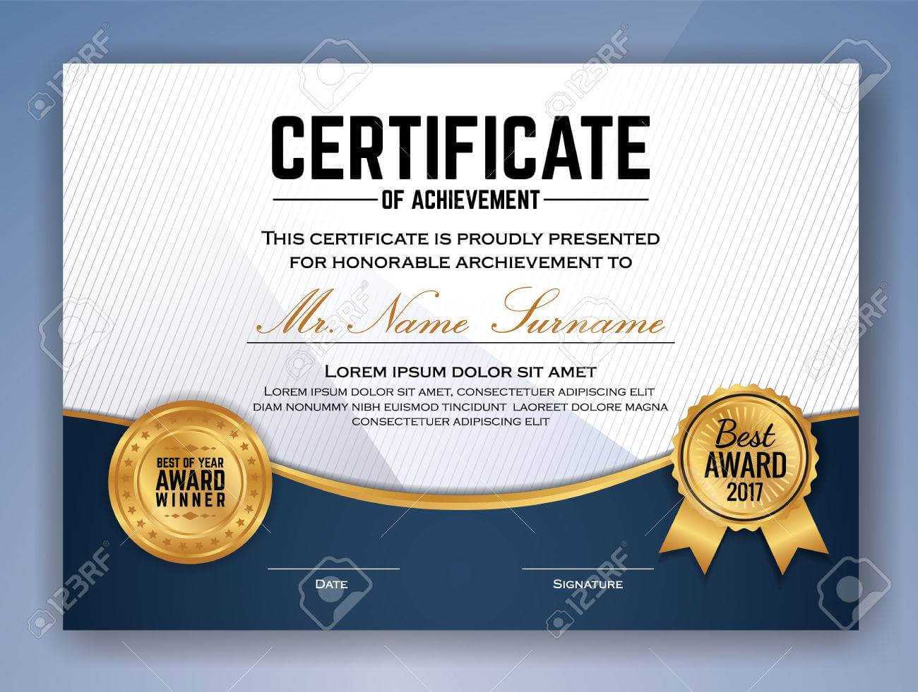 Multipurpose Professional Certificate Template Design For Print Within Professional Award Certificate Template