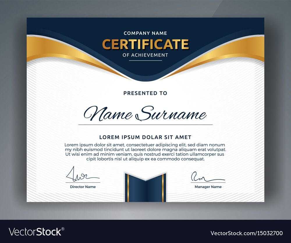 Multipurpose Professional Certificate Template Vector Image In Indesign Certificate Template