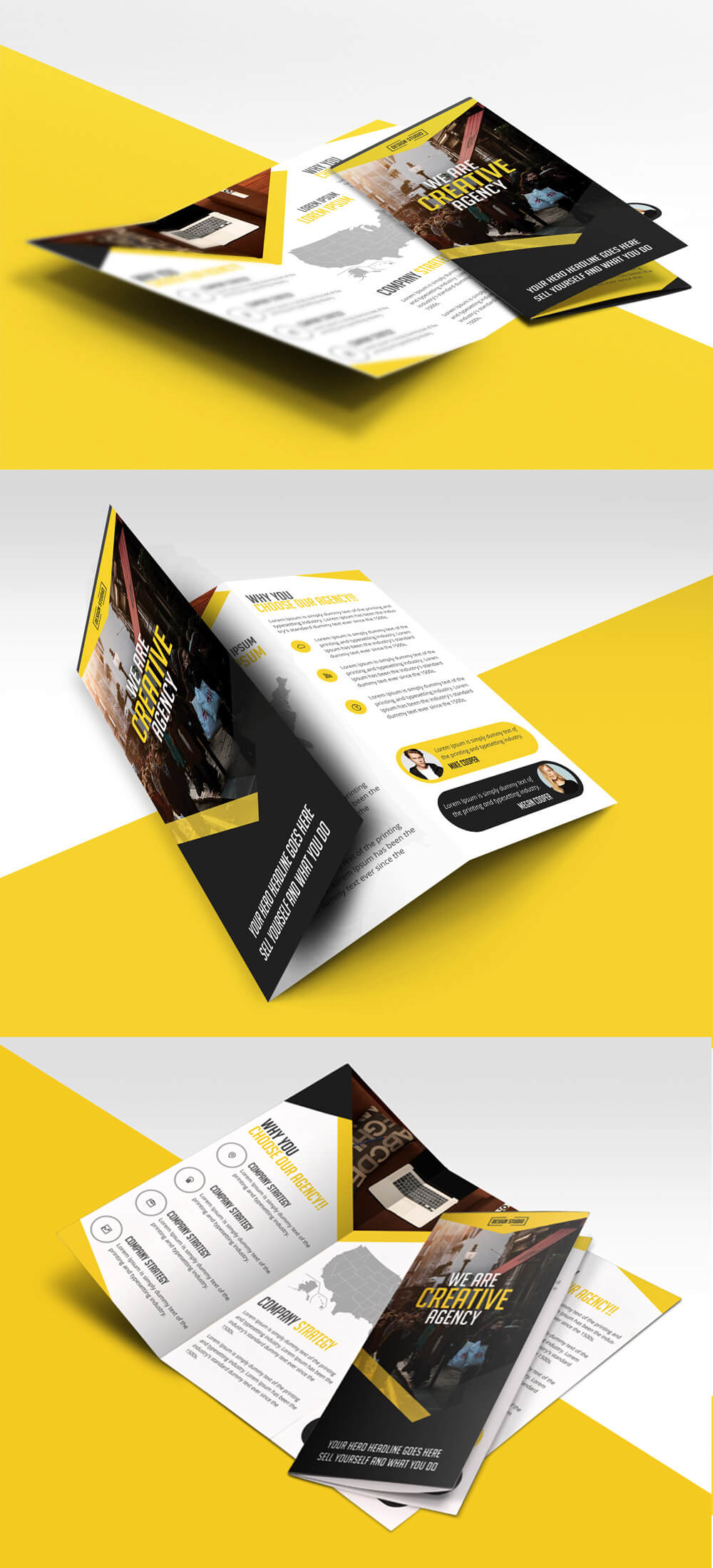 Multipurpose Trifold Business Brochure Free Psd Template Pertaining To Free Tri Fold Business Brochure Templates