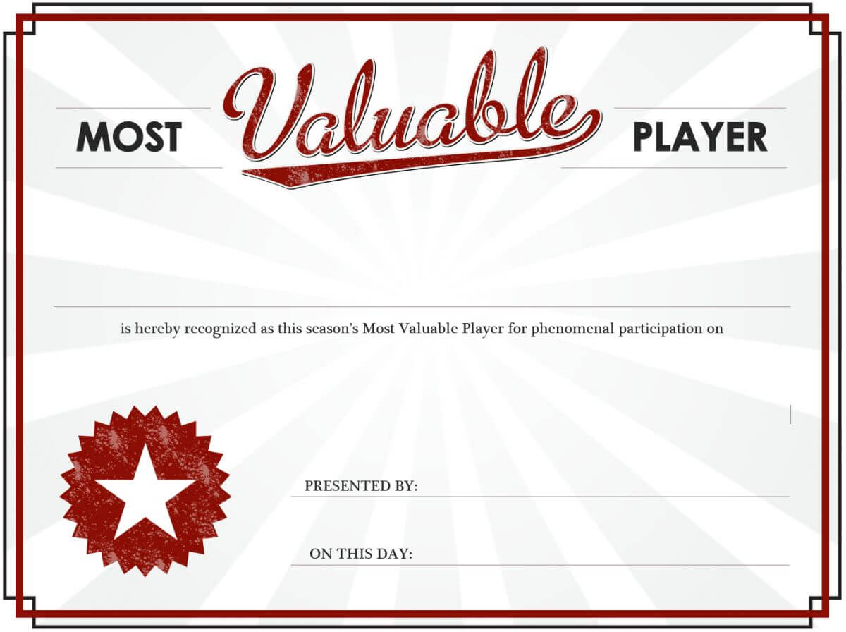 Mvp Certificate Blank Template – Imgflip Regarding Player Of The Day Certificate Template
